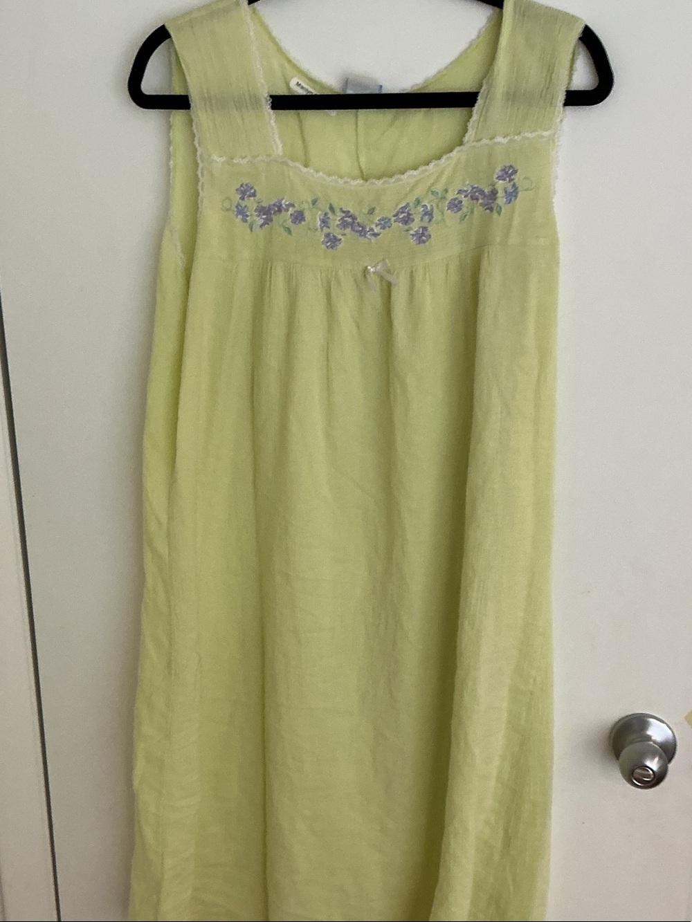 Yellow Floral-Embroidered Girls' Nightgown Dress over the moon nightie